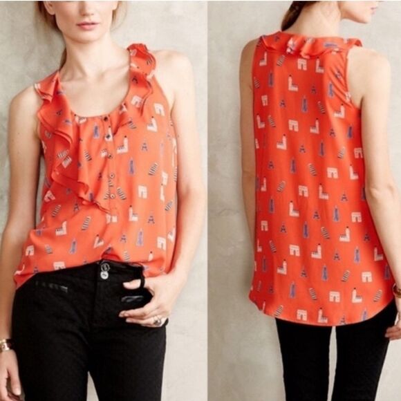 Maeve Tops - Anthropologie Maeve Aurelie Paris blouse, Size 6.